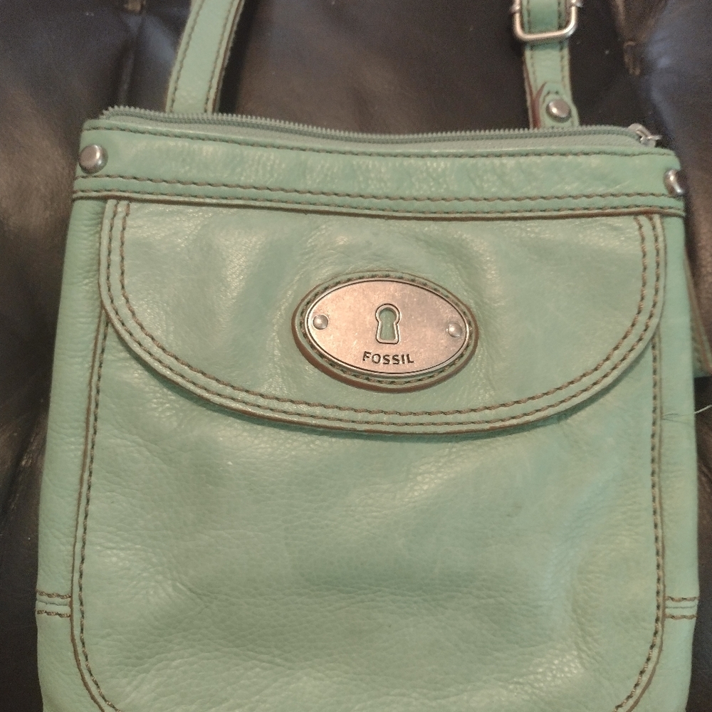 Fossil green cross body bag